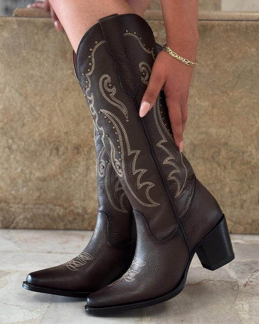 BOTA GRIS EN PIEL ORIJINAL